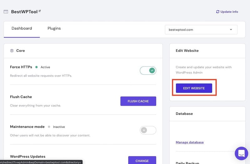 Hostinger business plan WordPress installation dashboard options