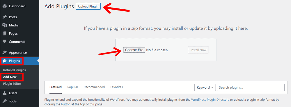 Adding New WordPress Plugin by Uploading from Local Folder