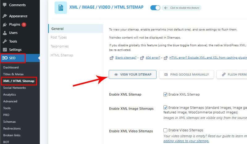 View your Sitemap on SEOPress WordPress SEO Plugin