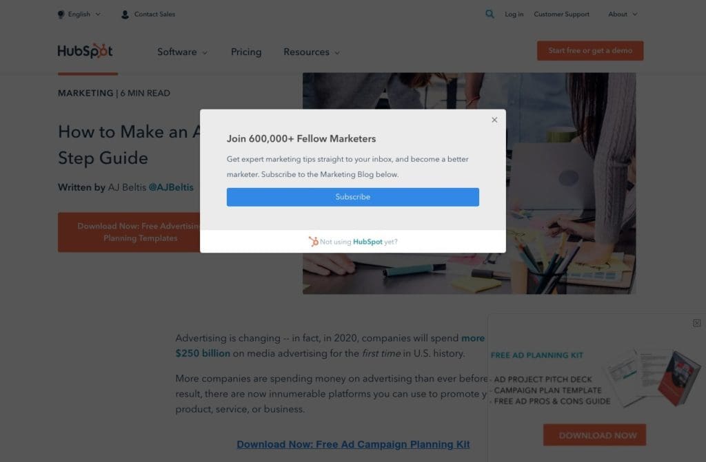hubspot is known for content marketing and lead magnet website audit and analysis