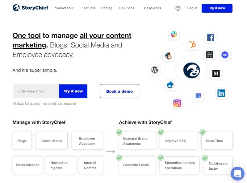 storychief best content marketing cms