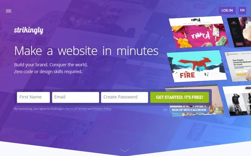 strikingly best content marketing cms