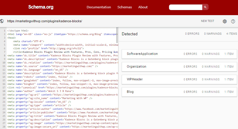 markup validation result optimize content for rich snippet
