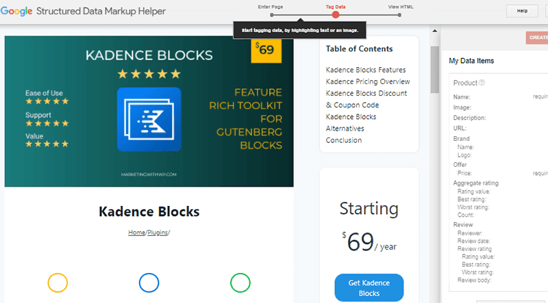 structured data add tag optimize content for rich snippet