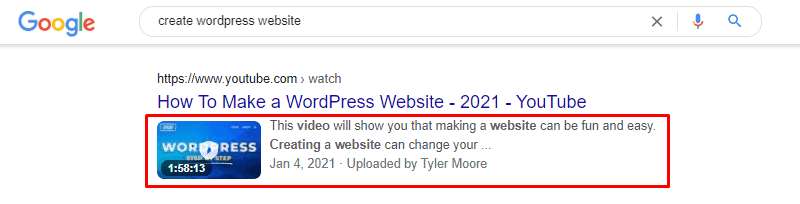 video snippet optimize content for rich snippet