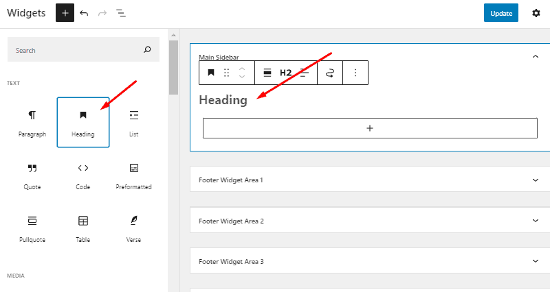 adding block as widget wordpress widget settings