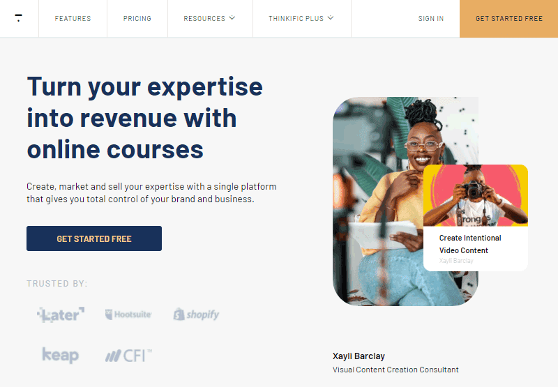 best online course platform Thinkific