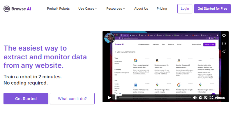browse ai review browse ai home page