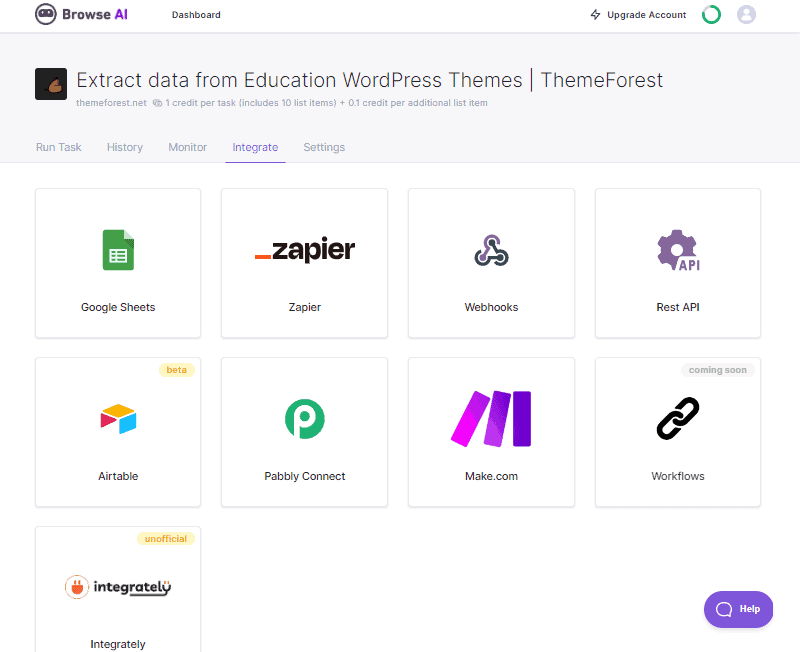 browse ai review third party integration